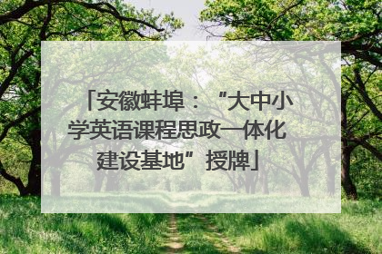 安徽蚌埠：“大中小学英语课程思政一体化建设基地”授牌