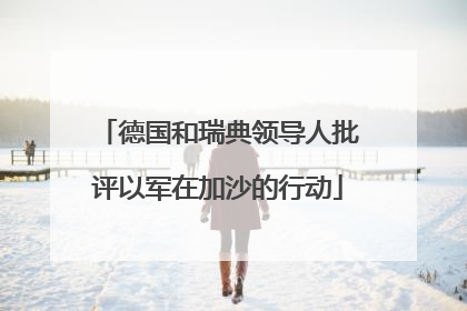 德国和瑞典领导人批评以军在加沙的行动
