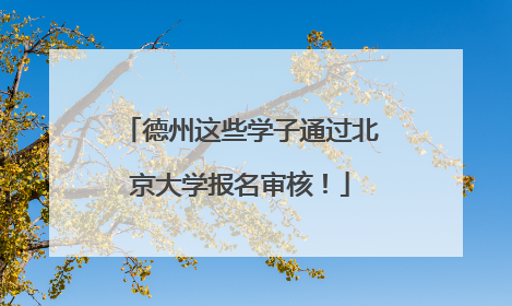 德州这些学子通过北京大学报名审核！
