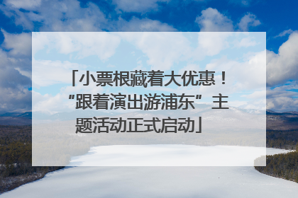 小票根藏着大优惠！“跟着演出游浦东”主题活动正式启动