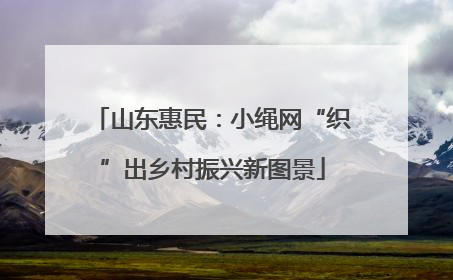 山东惠民：小绳网“织”出乡村振兴新图景