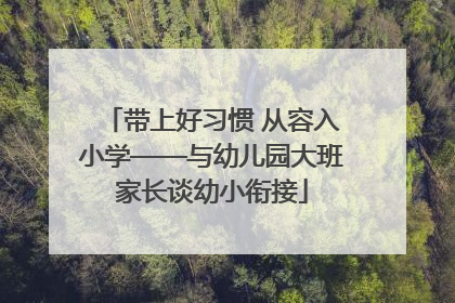 带上好习惯 从容入小学——与幼儿园大班家长谈幼小衔接