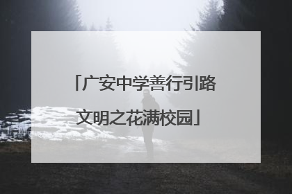 广安中学善行引路 文明之花满校园