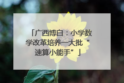 广西博白：小学数学改革培养一大批“速算小能手”
