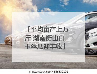 平均亩产上万斤 湖南衡山白玉丝瓜迎丰收