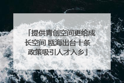 提供青创空间更给成长空间 瓯海出台十条政策吸引人才入乡