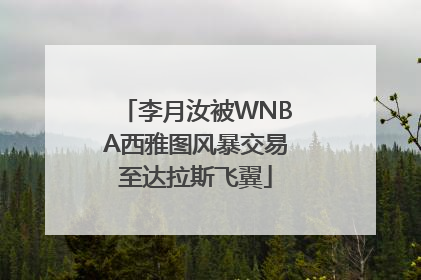 李月汝被WNBA西雅图风暴交易至达拉斯飞翼