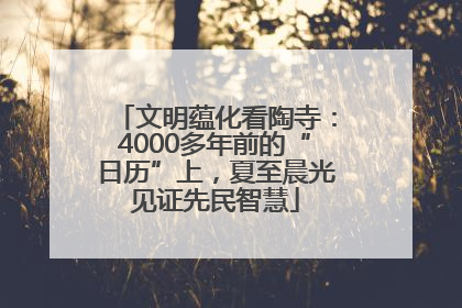 文明蕴化看陶寺：4000多年前的“日历”上，夏至晨光见证先民智慧