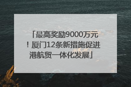 最高奖励9000万元！厦门12条新措施促进港航贸一体化发展