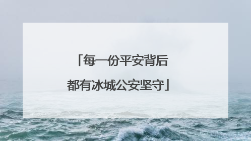 每一份平安背后 都有冰城公安坚守