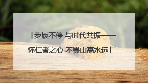 步履不停 与时代共振——怀仁者之心 不畏山高水远