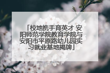 校地携手育英才 安阳师范学院教育学院与安阳市平原路幼儿园实习就业基地揭牌
