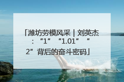 潍坊劳模风采｜刘英杰：“1”“1.01”“2”背后的奋斗密码