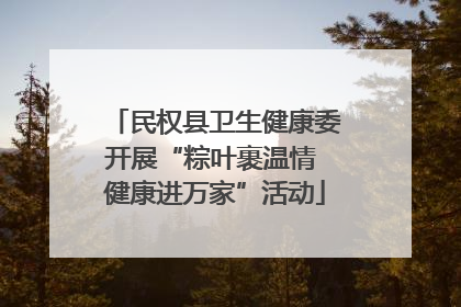 民权县卫生健康委开展“粽叶裹温情 健康进万家”活动