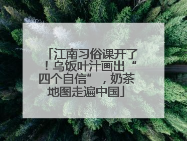 江南习俗课开了！乌饭叶汁画出“四个自信”，奶茶地图走遍中国