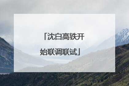 沈白高铁开始联调联试
