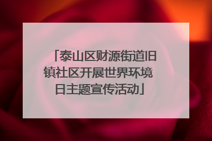 泰山区财源街道旧镇社区开展世界环境日主题宣传活动