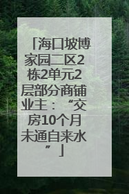 海口坡博家园二区2栋2单元2层部分商铺业主：“交房10个月未通自来水”
