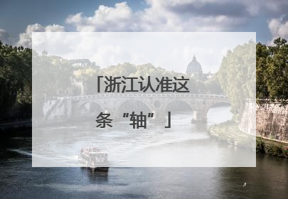 浙江认准这条“轴”