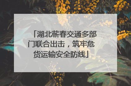 湖北蕲春交通多部门联合出击，筑牢危货运输安全防线
