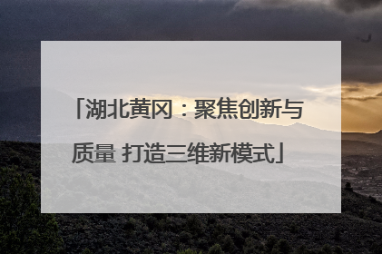 湖北黄冈：聚焦创新与质量 打造三维新模式