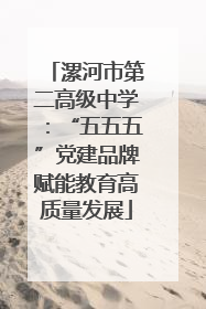 漯河市第二高级中学：“五五五”党建品牌赋能教育高质量发展