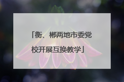 衡、郴两地市委党校开展互换教学
