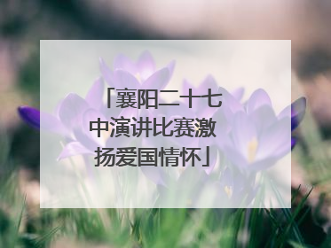 襄阳二十七中演讲比赛激扬爱国情怀
