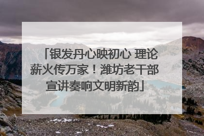 银发丹心映初心 理论薪火传万家！潍坊老干部宣讲奏响文明新韵