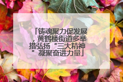 铸魂聚力促发展，黄鹤楼街道多举措弘扬“三大精神”凝聚奋进力量