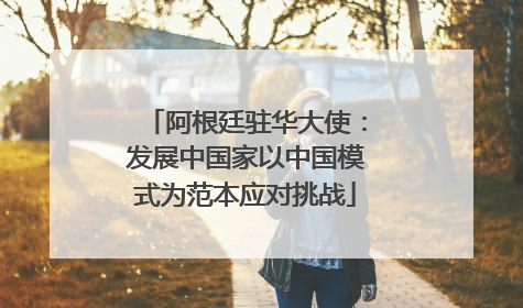 阿根廷驻华大使：发展中国家以中国模式为范本应对挑战