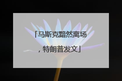 马斯克黯然离场，特朗普发文