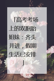 高考考场上的双胞胎姐妹：齐头并进，假期生活已安排