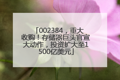 002384，重大收购！存储器巨头官宣大动作，投资扩大至1500亿美元