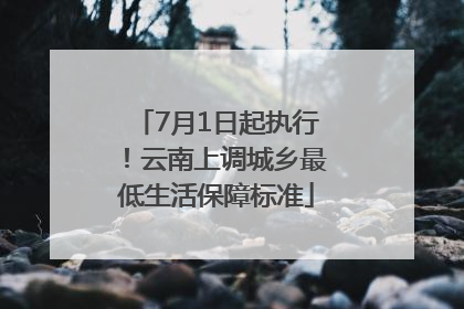7月1日起执行！云南上调城乡最低生活保障标准