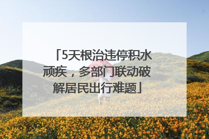 5天根治违停积水顽疾，多部门联动破解居民出行难题